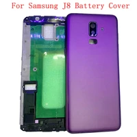 battery cover rear door back case housing for samsung j8 j810 battery cover with middle frame camera lens logo repair parts