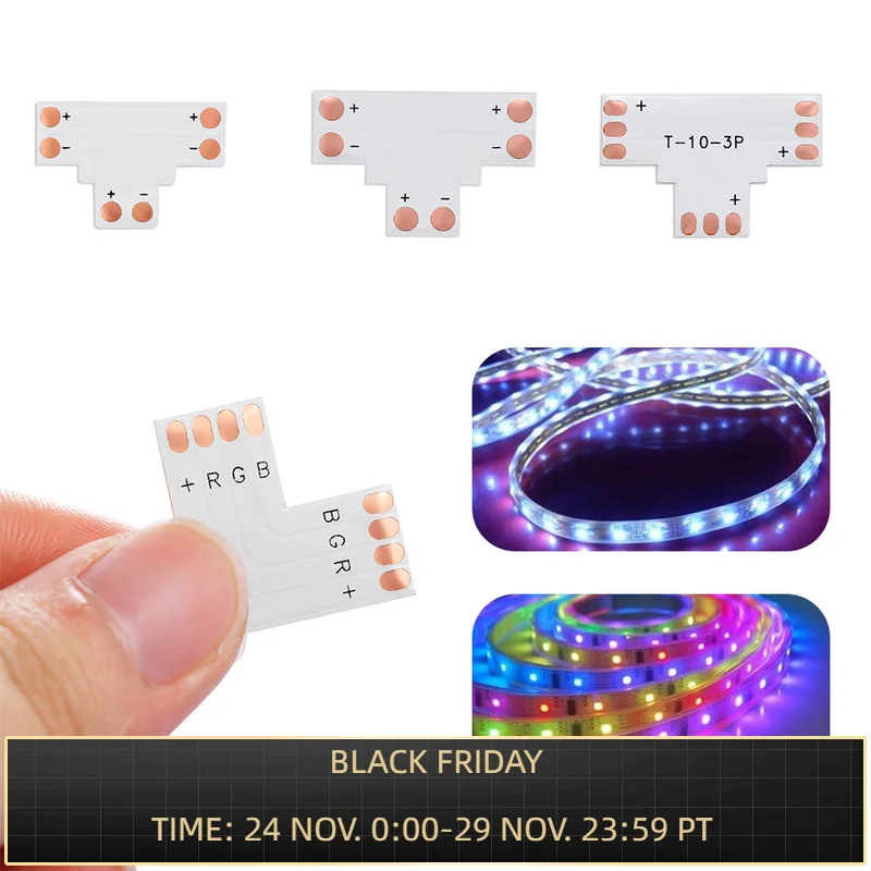 5 шт. L T X форма RGB RGBWW Светодиодная лента сплиттер коннектор PCB Плата 8/10/12 мм 2/3/4/5/6 pin