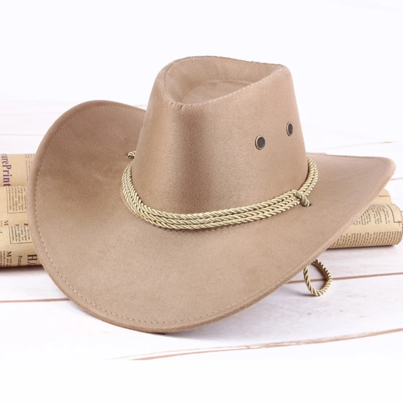 

Niche Western Jazz Hat Solid Color Cowboy Hat Wild for Vacation Riding Camping