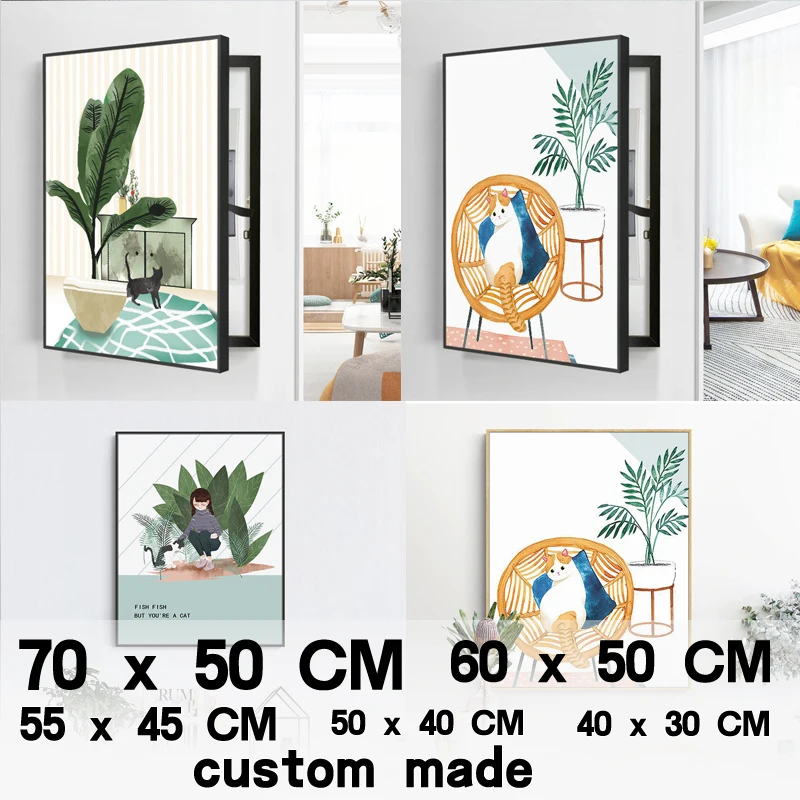 

Скандинавские декоративные картины измерительной коробки, чехол с деревянной рамкой, Декор для дома и гостиной, Настенная переключатель, вертикальная версия, бесплатный пробойник