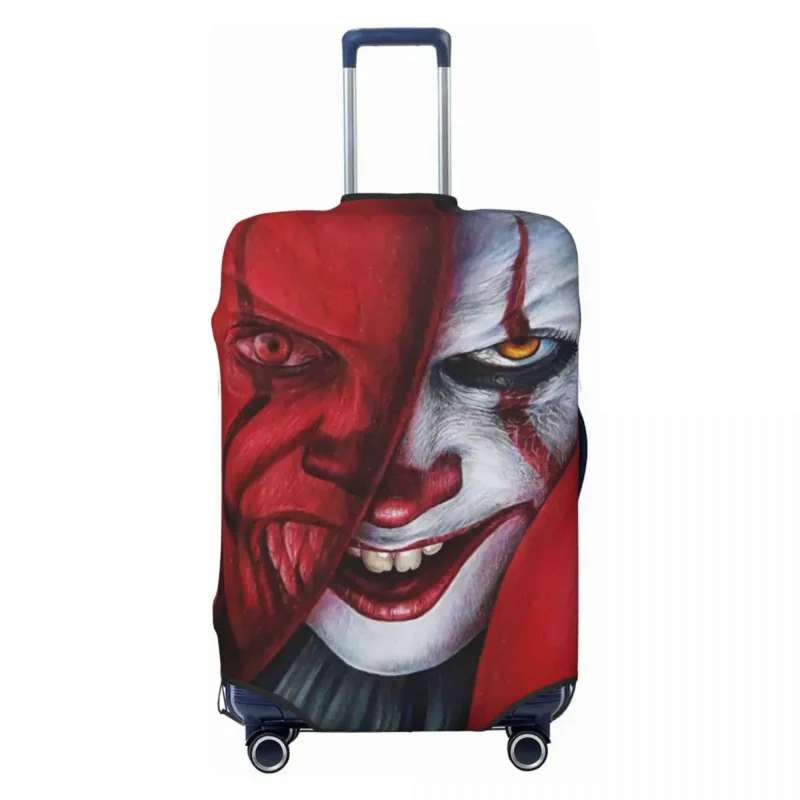 

Halloween Evil Clown Suitcase Cover Washable Horror Movie Character Travel Luggage Covers for 18-32 inch