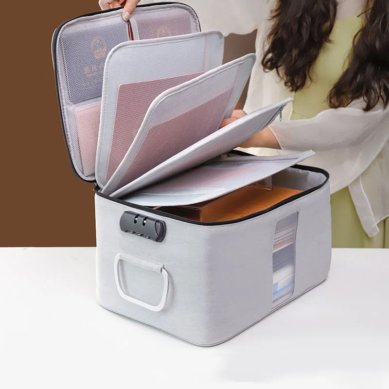 Practical Briefcase Travel Essential Document Storage Bag Office Papers Material Organize Handbag File Data Accessories Supplies