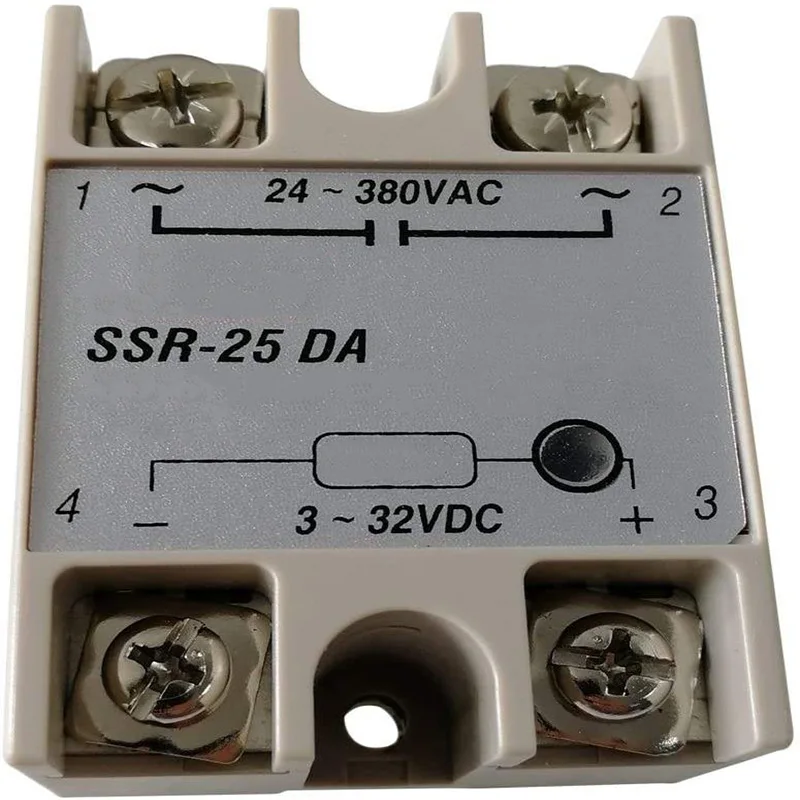 SSR-25 DA 25A 3-32V DC TO 24-380V AC SSR 25DA, твердая пластиковая крышка
