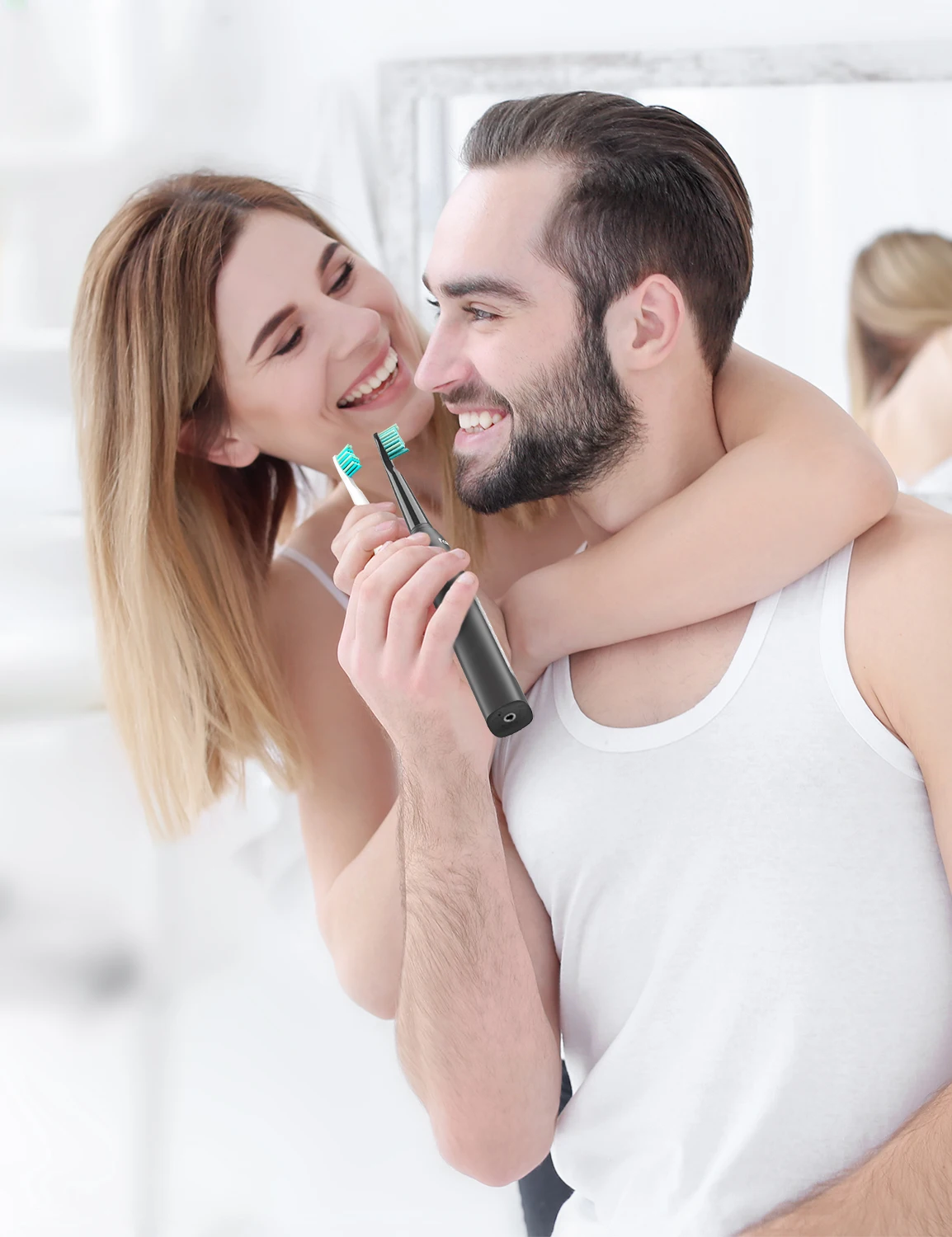 Fairywill Sonic Electric Toothbrush FW-D7 set USB Charge Toothbrushes case for Adult with tooth brush Heads 5 Mode Smart Time