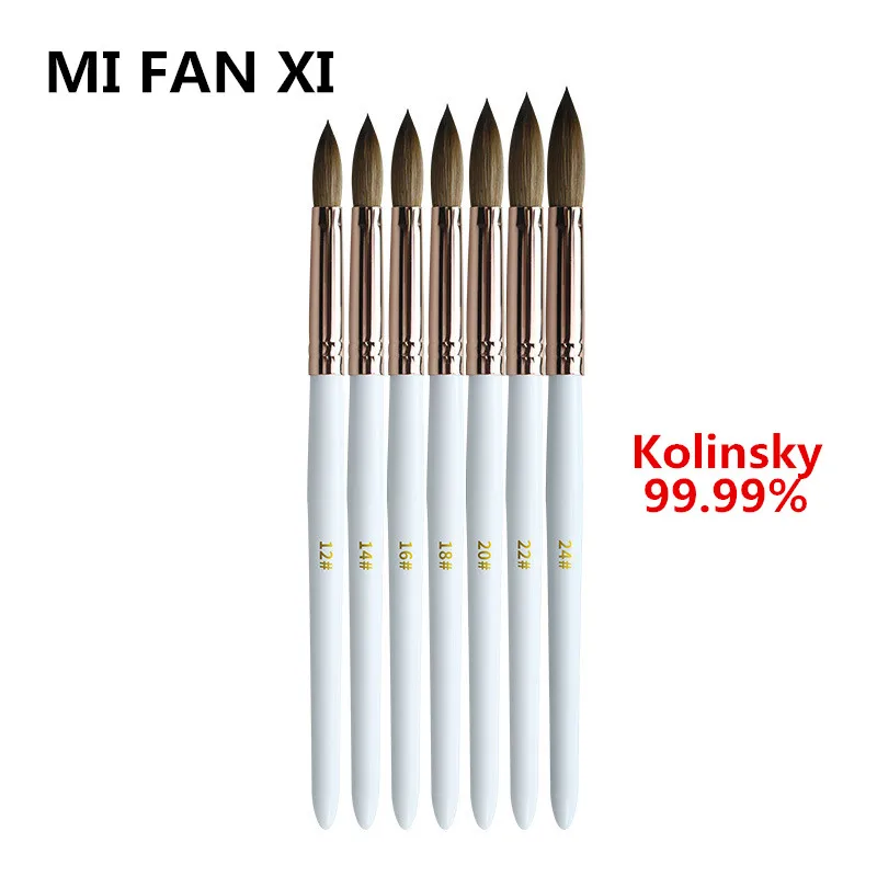 

MIFANXI 7 Style 99.99% Kolinsky Nail Art Sculpture Carving Brush Liquid Powder Flower Drawing Design Painting Pen