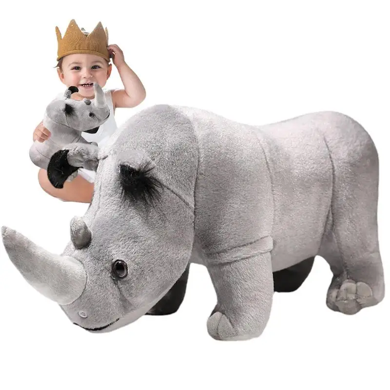

Rhinoceros Plush Kids Toy 13.8in Stuffed Rhinoceros Animals Nap Hug Pillow Soft Throw Pillow TV Cushion Pillow For Children Gift