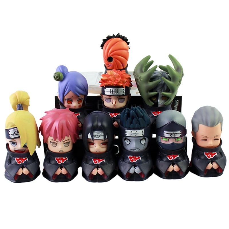 

2Set/6Pcs 8CM Anime Figure NARUTO Series Uzumaki Naruto Xiao Organization Q Version Standing Model Toy Gift Desktop Ornaments