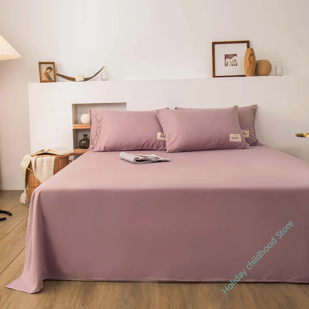 

Cotton Bed Sheet Cover Solid Twin Size Bed Sheets Beds Fabric Single Double Sheet Home Sheets for Bed Flat Bed Sheet