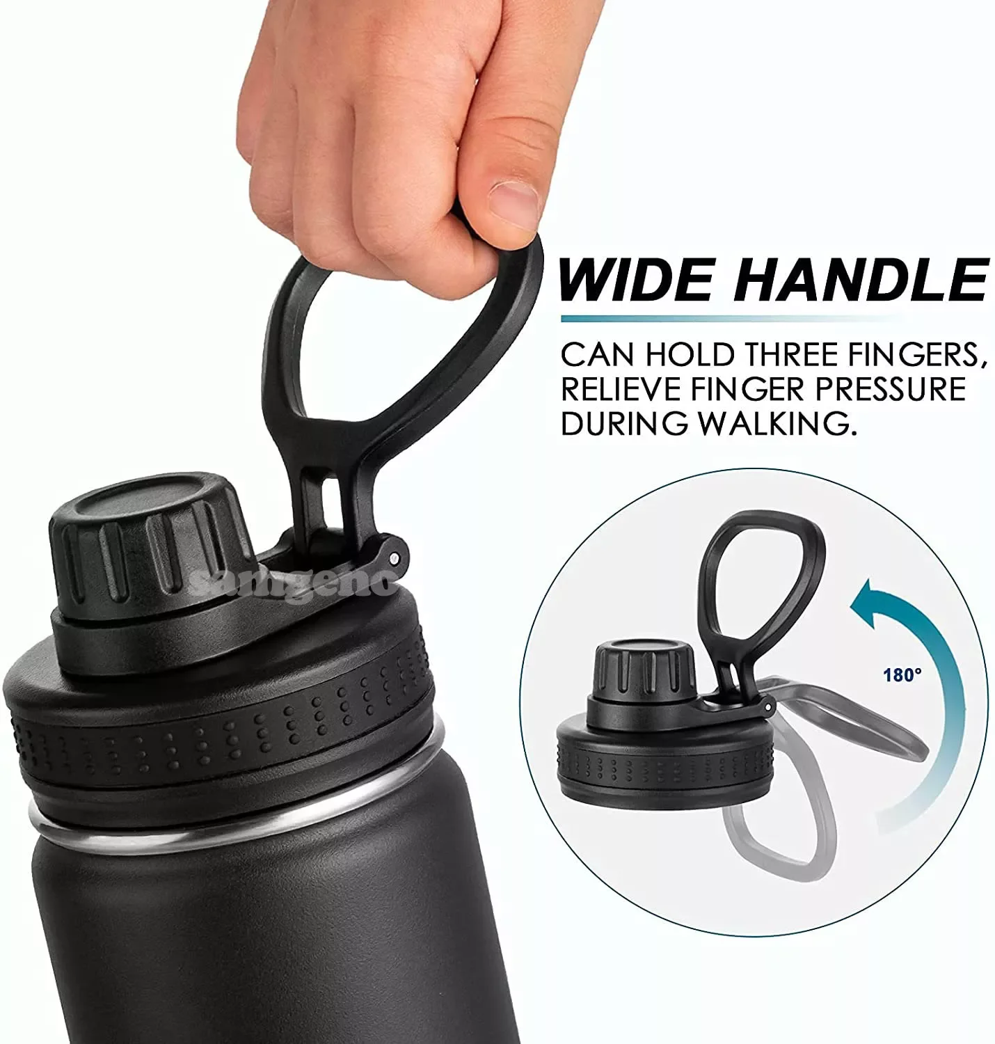

2023 Insulated Water Bottle, 1000ml 32 oz Stainless Steel Double Wall Vacuum Wide Mouth Sport Bottle with Leakproof Spout Lid
