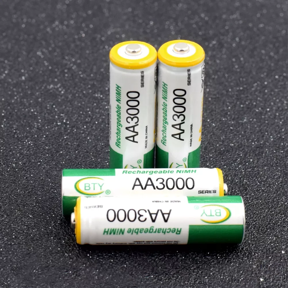 

Rechargeable Battery AA 3000mah 1.2 V AA 3000mAh NI-MH 1.2V 2A LR6 HR6 Baterias 3000 For Remote Controls Torch