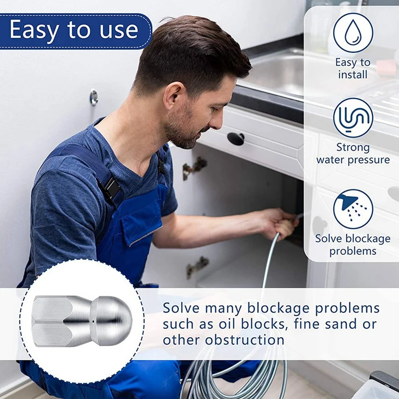 2 шт. Форсунка для шланга промывки канализации шланг мойки высокого давления 1