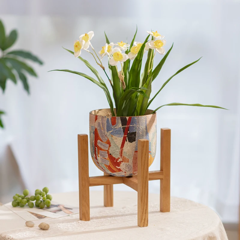 

Solid Wood Flower Hold Nordic Simple Flower Pot Support Table Vase Elevated Base Home Decoration Garden Ornaments Storage Rack