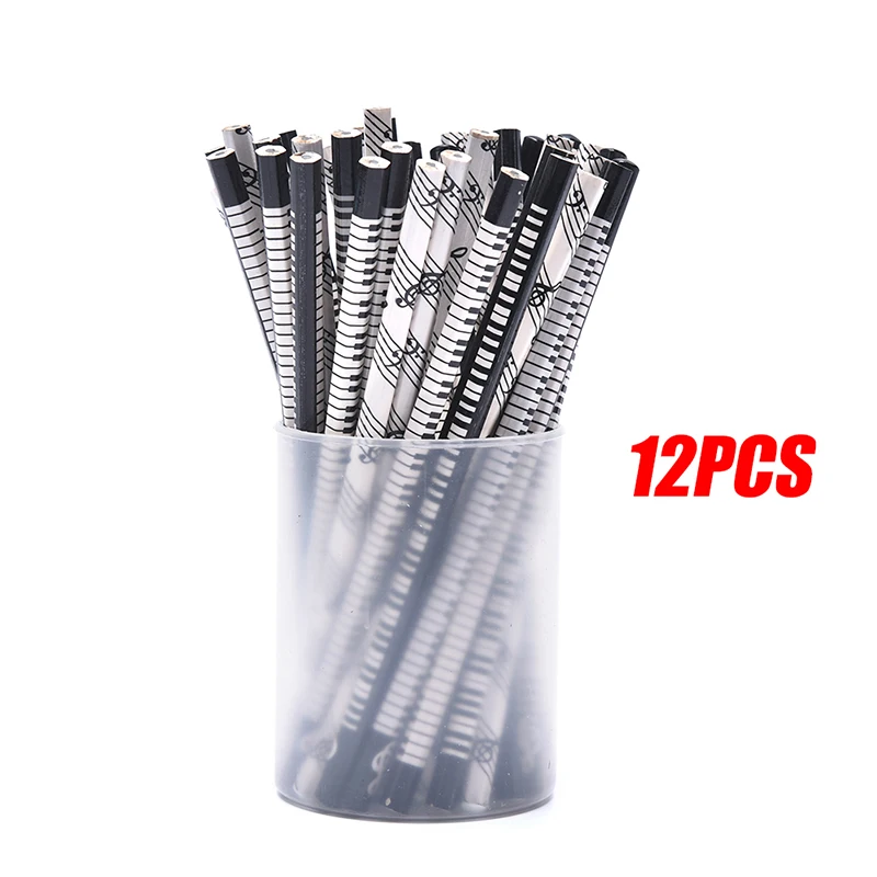 

12PC Musical Pencil 2B Standard Round Music Stationery Piano School Office Supply Student Gift Primary Hexagonal Pencil