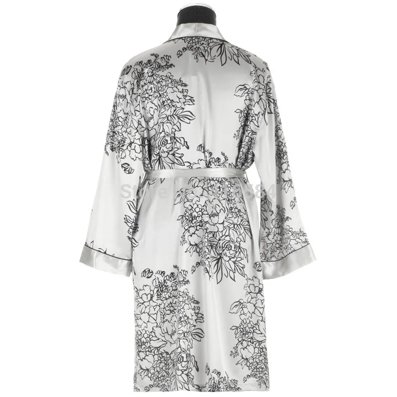 Mens Silk Bathrobe Long Sleeves Silk Kimono Robe Satin Dressing Gown Peignoir Homme Sleepwear Dropshippng