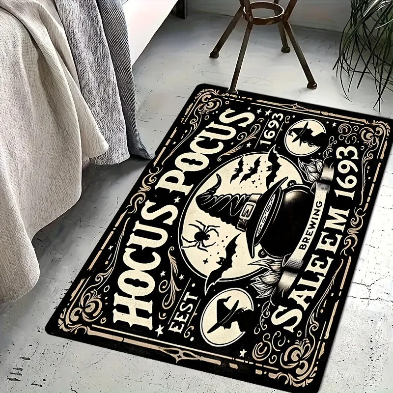 Напольный коврик с ведьмой на Хэллоуин нескользящий для гостиной ванной кухни 1693