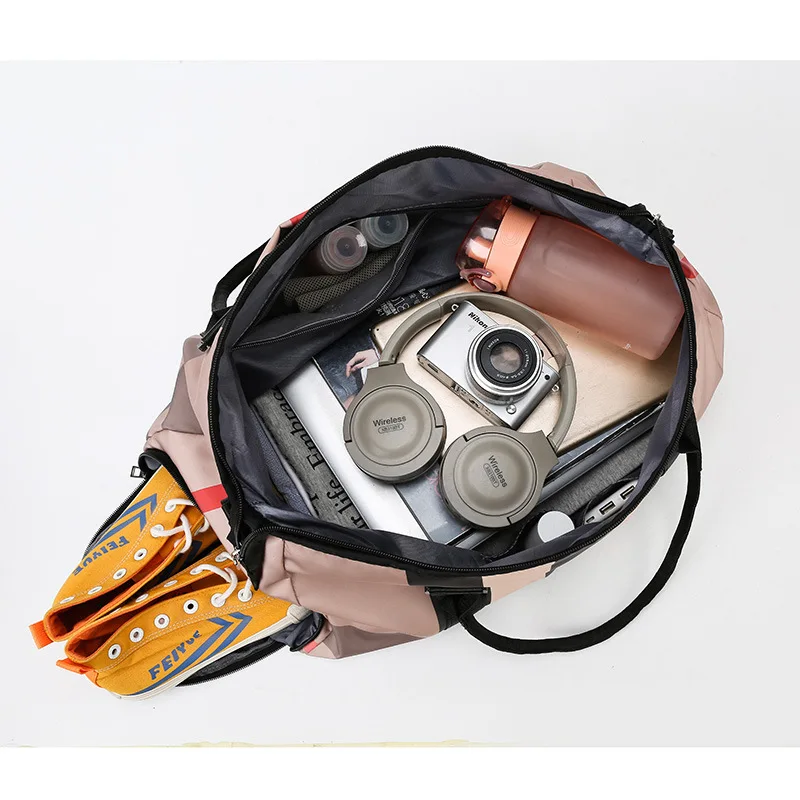 Women's Fashion Plaid Short Distance Travel Bag Men's Handheld Dry Wet Yoga Sport Fitness Gym Bag Outdoor Shoulder Duffel Bags