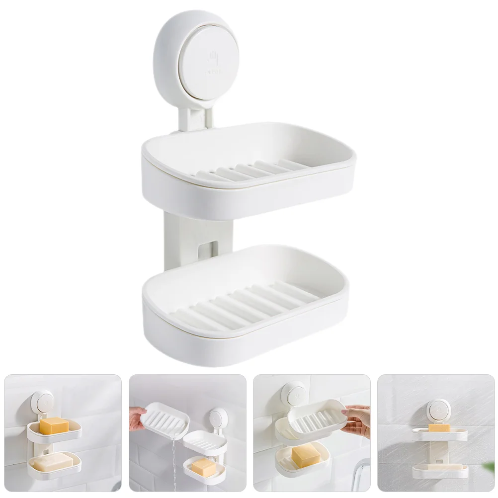 

Wall Mounted Soap Dish Bathroom Tray Container Holder Wall-mounted Drying Plastic Abs