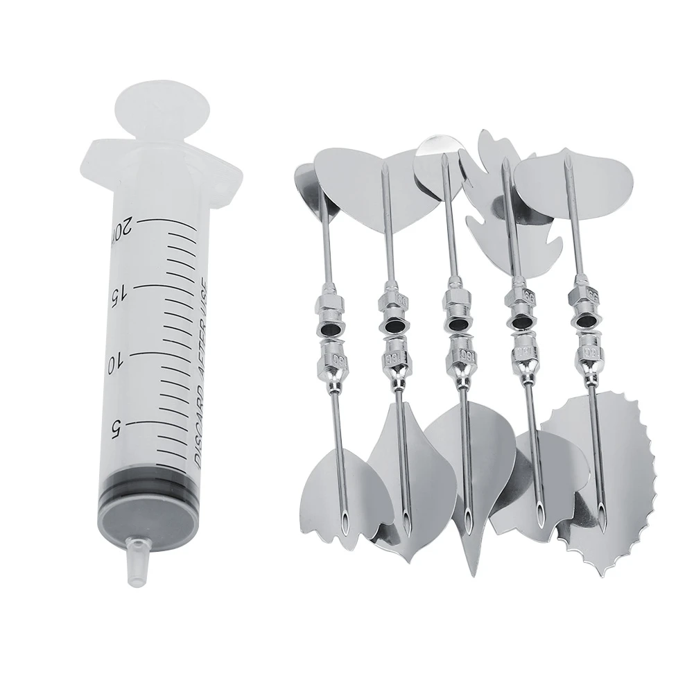 

3D Gelatin Jelly Molds Stainless Steel DIY Pudding Art Needle Syringe Cake Decorating Tool(N)Gelatin Jelly Molds