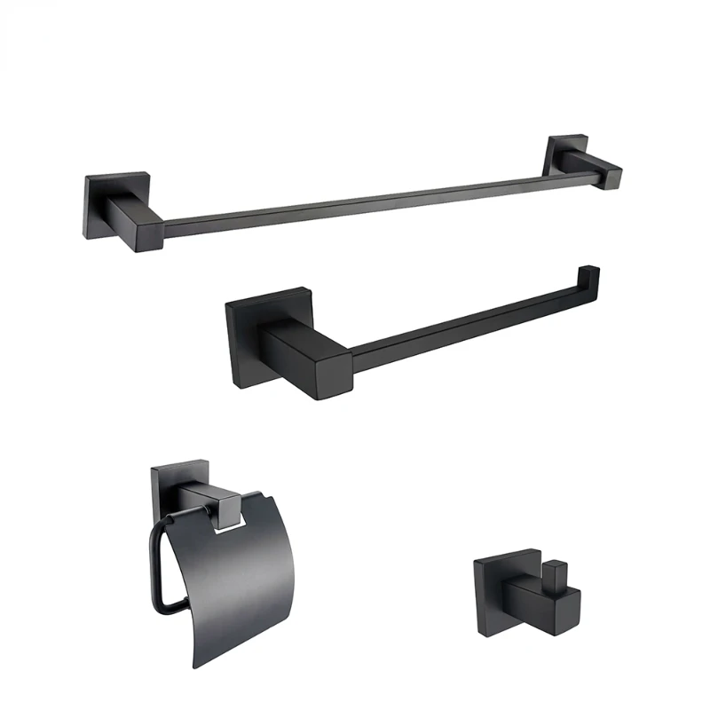 

Stainless Steel Bath Fitting Black Accessories Set For Bathroom