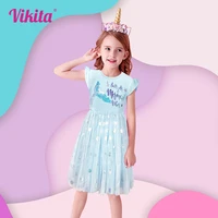 vikita 2022 new girls dress summer girls sling cute dress children elegant birthday party prom vestidos toddlers cute lace tulle