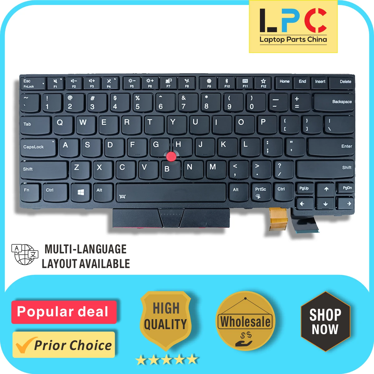 Клавиатура для Lenovo ThinkPad T470 T480 A475 A485 с подсветкой 01AX364 новая сменная клавиатура