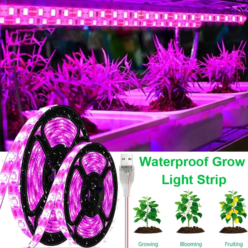 S Full Spectrum Dc 5v 1-5m Plant Light Grow Led Strip Phyto Lamp For Vegetable Flower Seedling Grow Tent