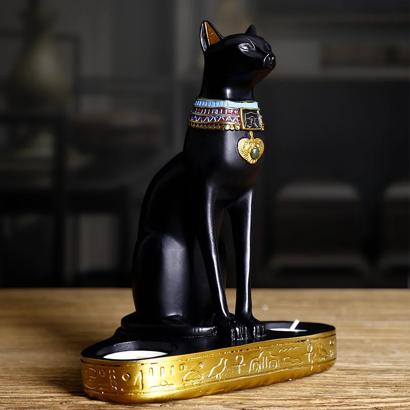 

Европейский стиль креативная смола Египетский дневной свет кот Бог Лучший Гостиная Кабинет офисный стол декоративный подсвечник