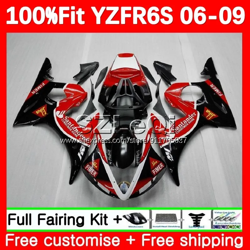 

Кузов для YAMAHA YZF R6S R6 S YZF600 YZF-R6S YZFR6S 06 07 08 09 2006 2007 2008 2009 OEM Обтекатели 127LQ.20