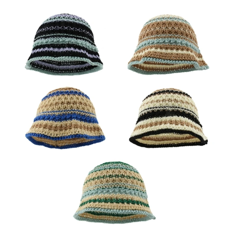 

Color Matching Bucket Hat for Adult Outdoor Wide Brim Crochet Fisherman Hat