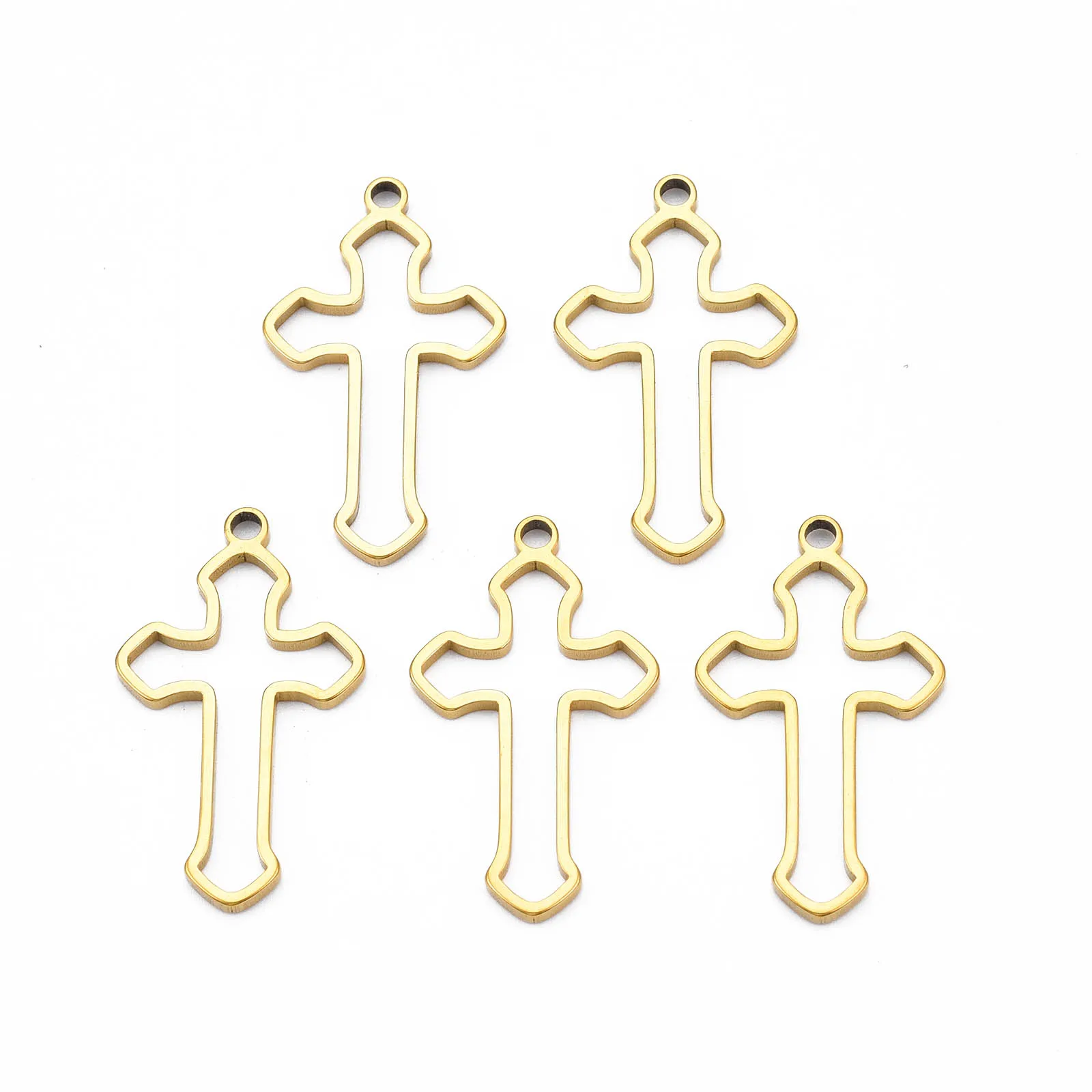 

Pandahall 20Pcs Hollow Cross Shape Ion Plating Stainless Steel Pendants Laser Cut Charms For Necklace Bracelet Jewelry Making