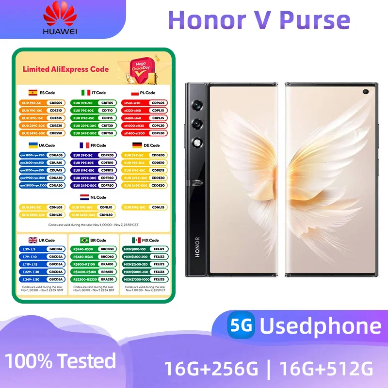 Смартфон HONOR v purse 16/256ГБ 16/512ГБ china б/у