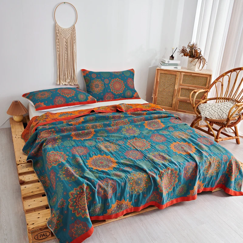 1 шт. покрывало на кровать Королевский размер винтажный стиль Марлевое одеяло для