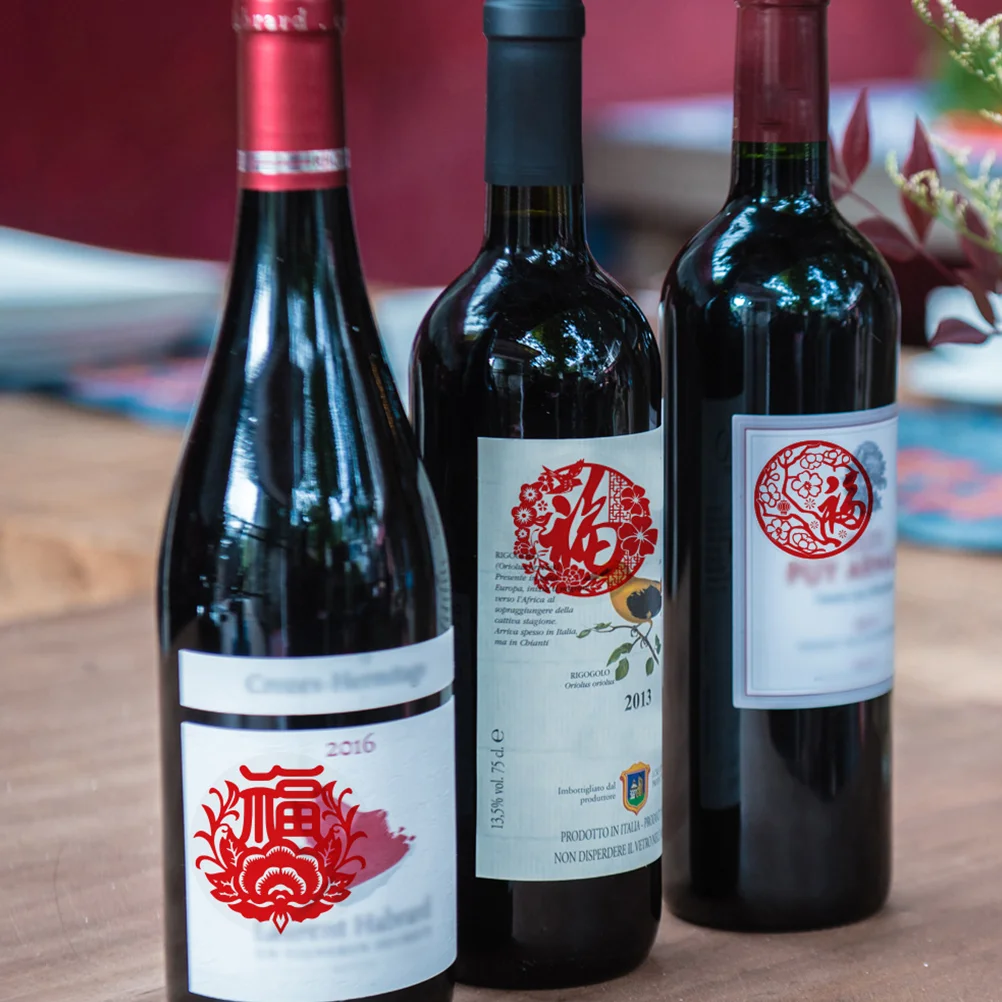 Новогодние наклейки с персонажами Фу весенний фестиваль этикетки печать