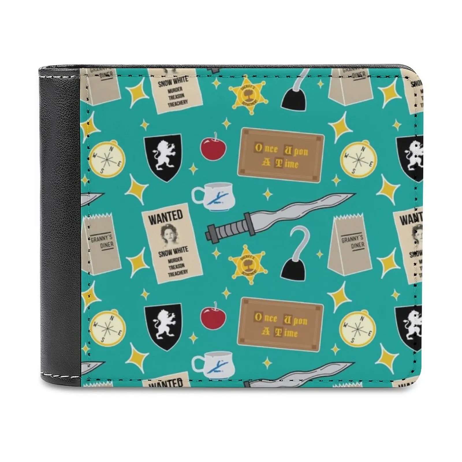 

Бирюзовый кожаный кошелек Once Upon A Time, мужской тонкий кошелек, бумажники, сумка для денег, бирюзовый ТВ-шоу