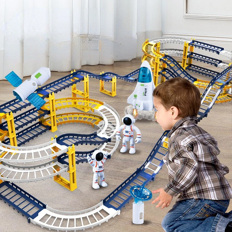 

New Product Baibian Rail Car Toy Puzzle Rail Car Sliding Small Train Car Breakthrough Big Adventure