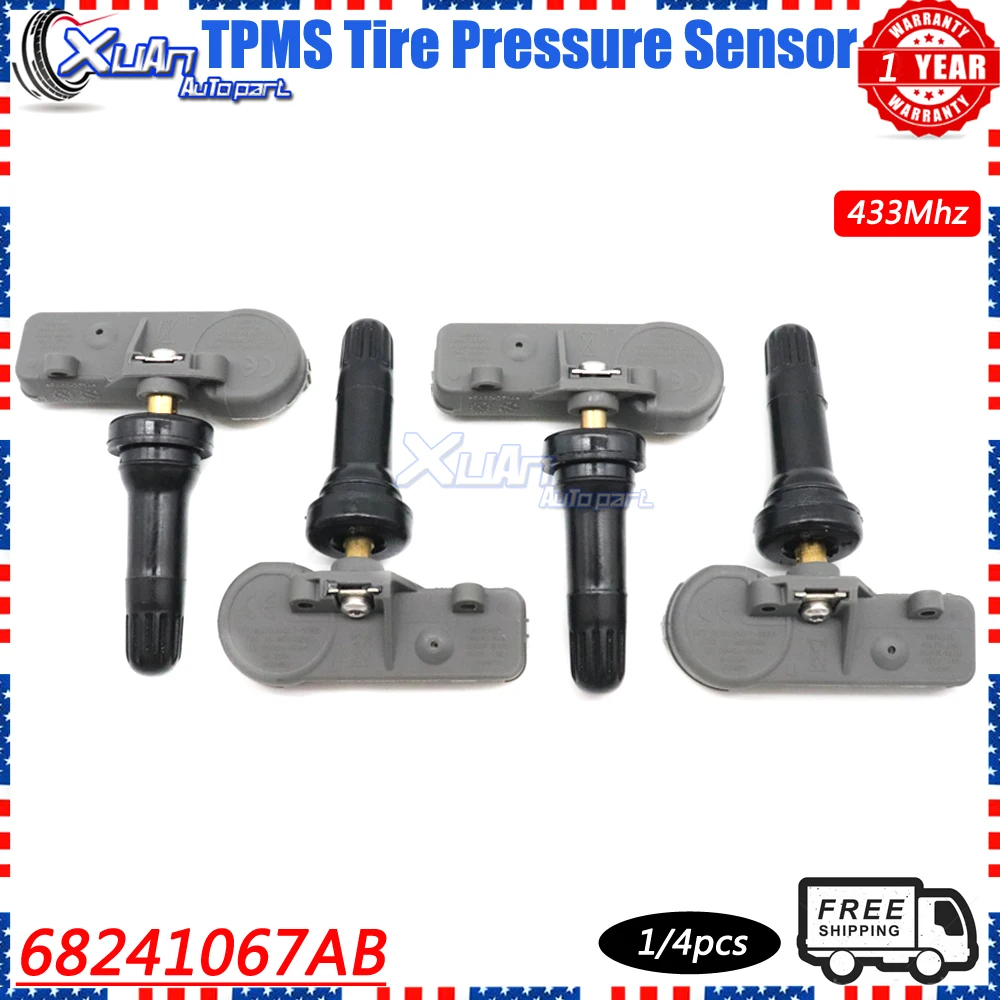 XUAN TPMS датчик давления в шинах 68241067AB для Chrysler 300 Dodge Ram Charger Durango Jeep Grand Cherokee 433 МГц