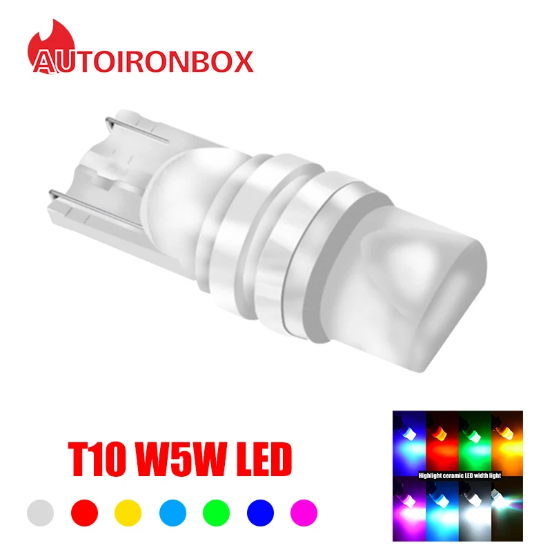 

1 шт. T10 3D керамический Светодиодный Маркер лампа W5W 501 168 192 светодиодный автомобильный клиновидный светильник для номерного знака автомобильный Стайлинг 12В
