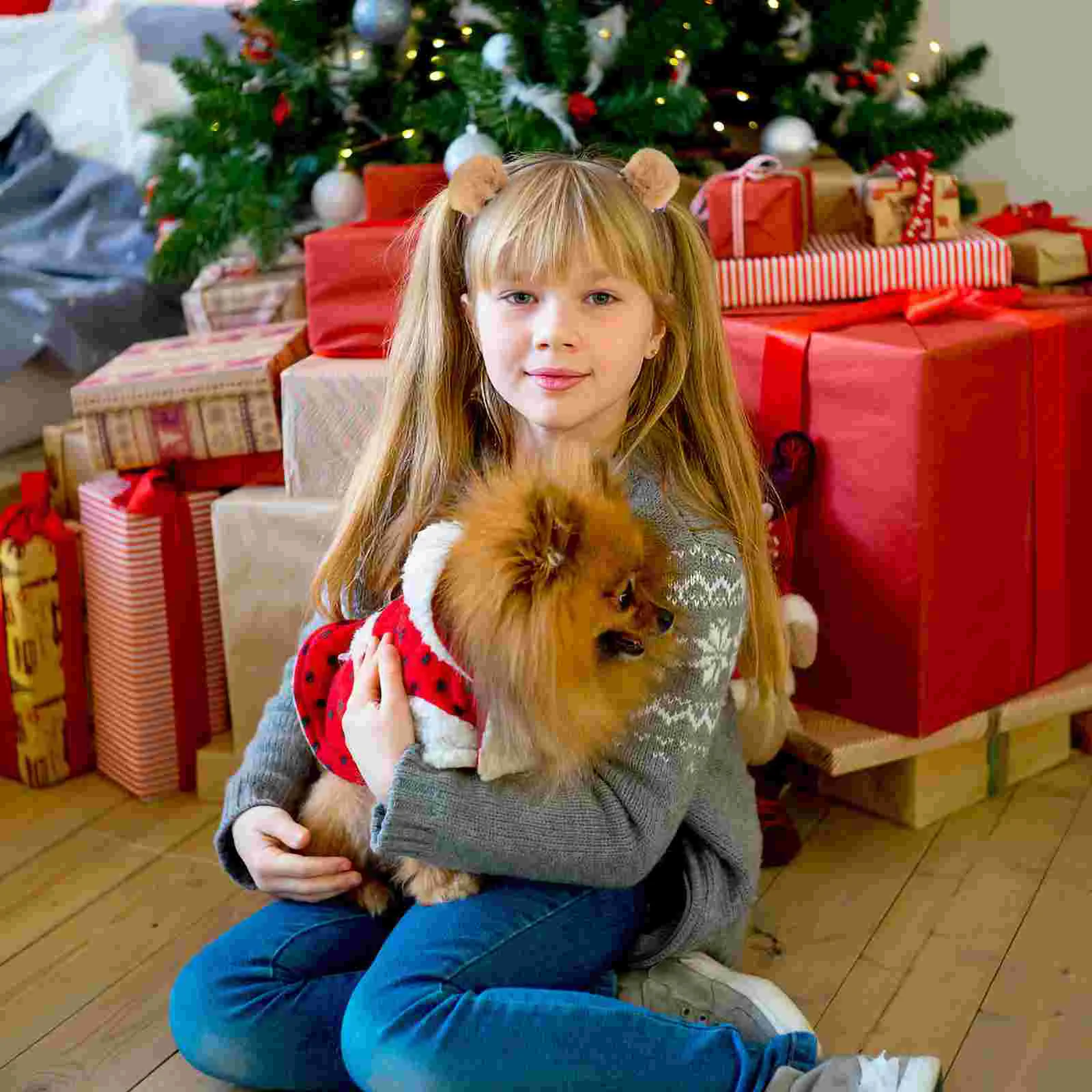 4pcs Fuzzy Ball Cat Ear Headband Lovely Headwear Accessory for Kids Children (Mixed Style)