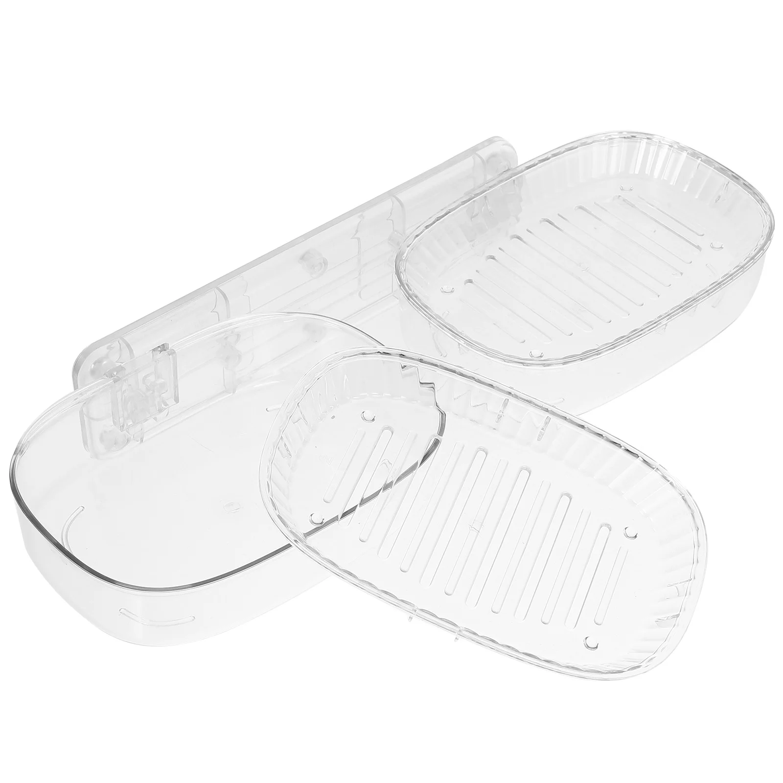 

No Punch Soap Dish Holder Draining Tray Kitchen Cleaning Sponge Wall Mounted Bar