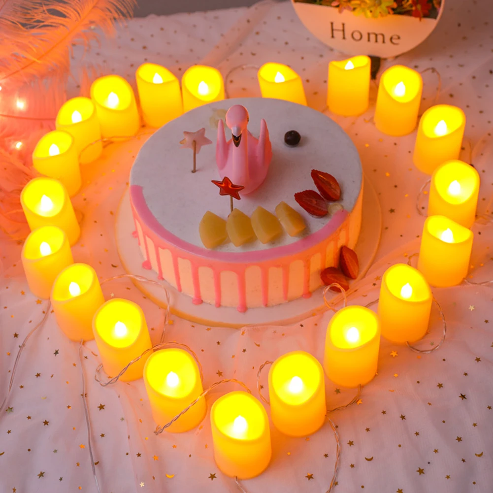 

10Pcs/Set Flameless LED Candle USB Powered Led Garland Light Warm White Flameless Candle Flickering Simulation Candle Tea Lamp