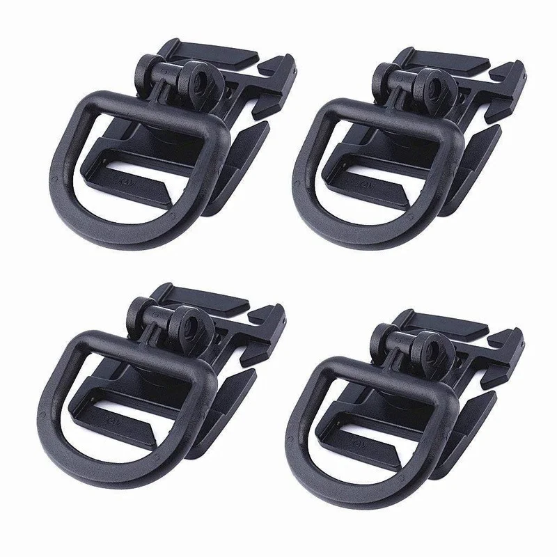 

5pcs Tactical Grimlock Rotation D-ring Clips Buckle MOLLE Webbing Attachment Backpacks Locking Carabiner EDC tool