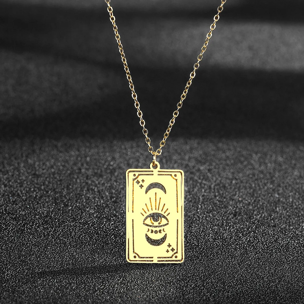 

Hot Selling Fashion New Stainless Steel Star Moon Pendant Hollow Gold Silver Necklace Jewelry Gift