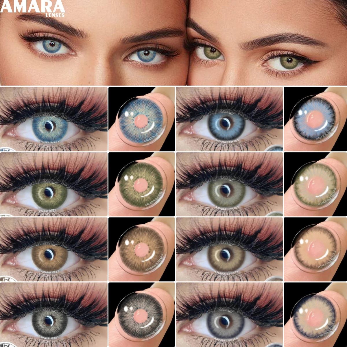 

AMARA 2pcs Colored Contacts Beautiful Pupil Natural Green Contact Lenses for Eyes Yearly Cosmetic Blue Contact Lens Brown Lense