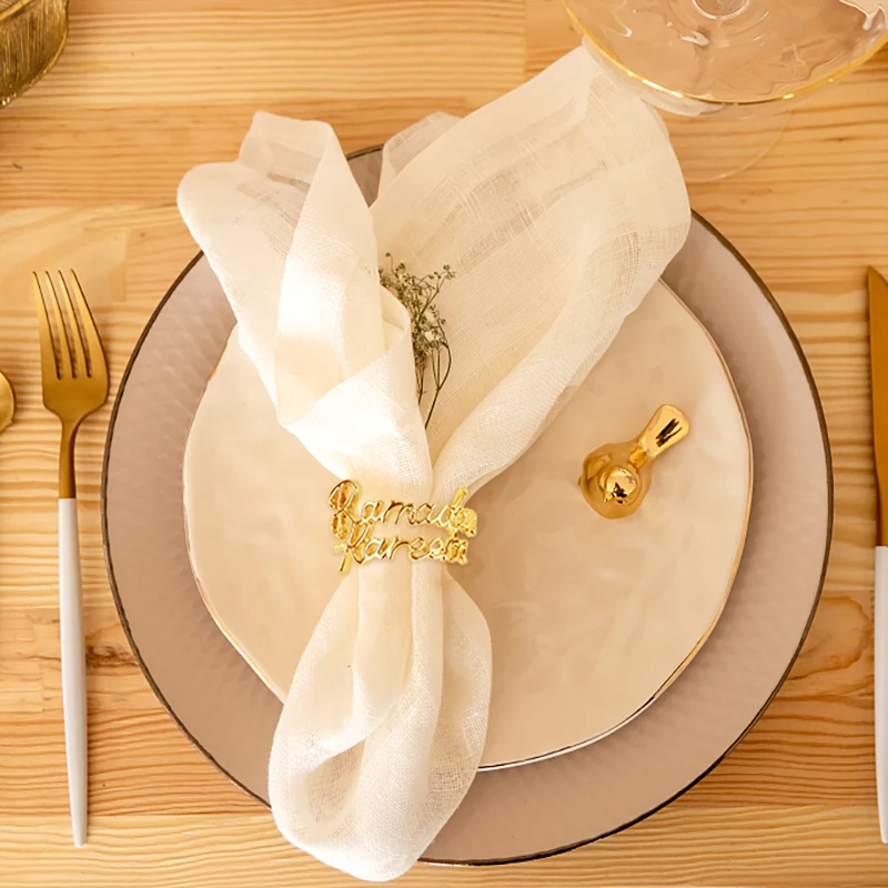 1 шт. кольцо для салфеток Рамадан Карим золотого сплава держатель с буквами Ид