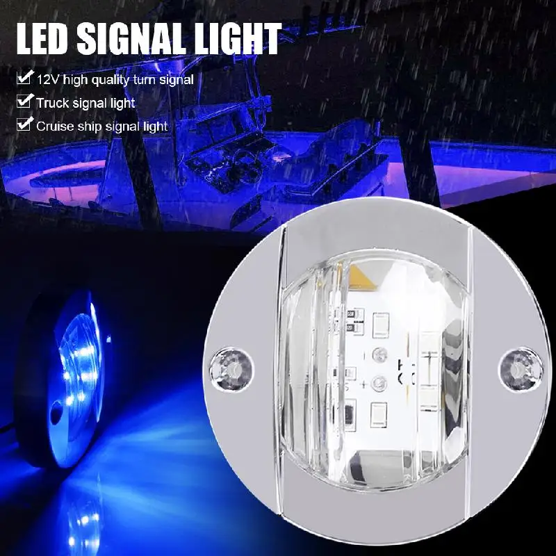 

Round Marine Boat Led Light 2pcs 12v Interior Deck Lamp Stern Navigation Signal Light Waterproof Shockproof Corrosion-resistant