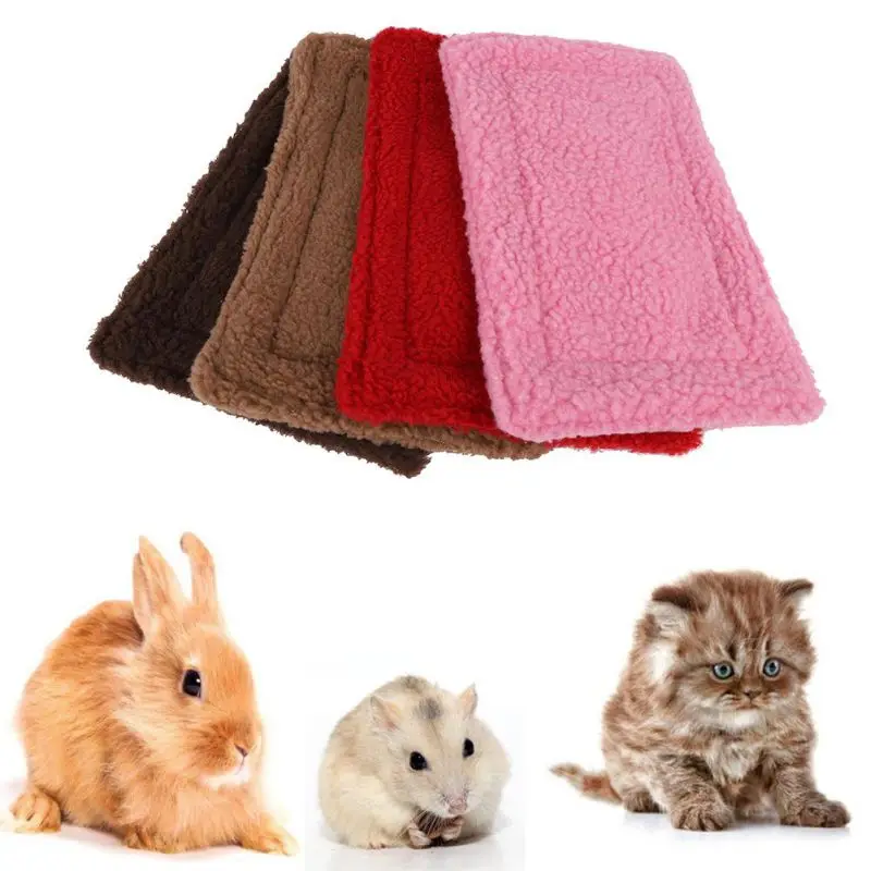 

Double-sided Small Pet Warm Mat Plush Hamster Small Mat Guinea Pig Nest Mat Easy to Carry Rectangular Rabbit Bed Cushion Mat