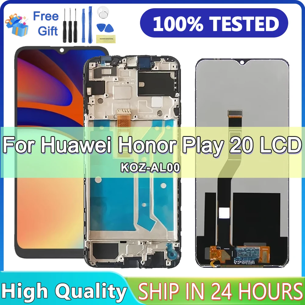 AMOLED для Honor Play 20 ЖК-дисплей с цифровым преобразователем сенсорного экрана в сборе