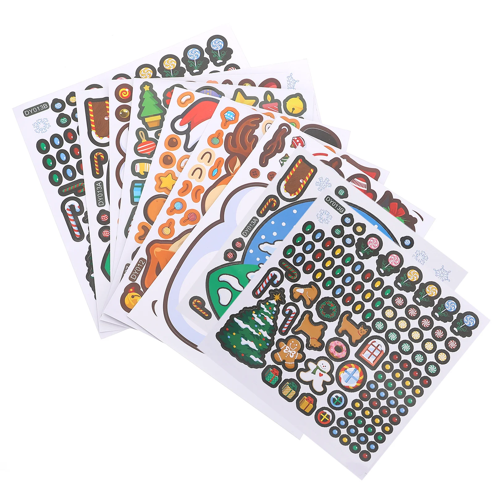 

Christmas Stickers Kidssticker Craft Diy Decals Toy Party Favors Holiday Sheets Kitdecorative Pvc