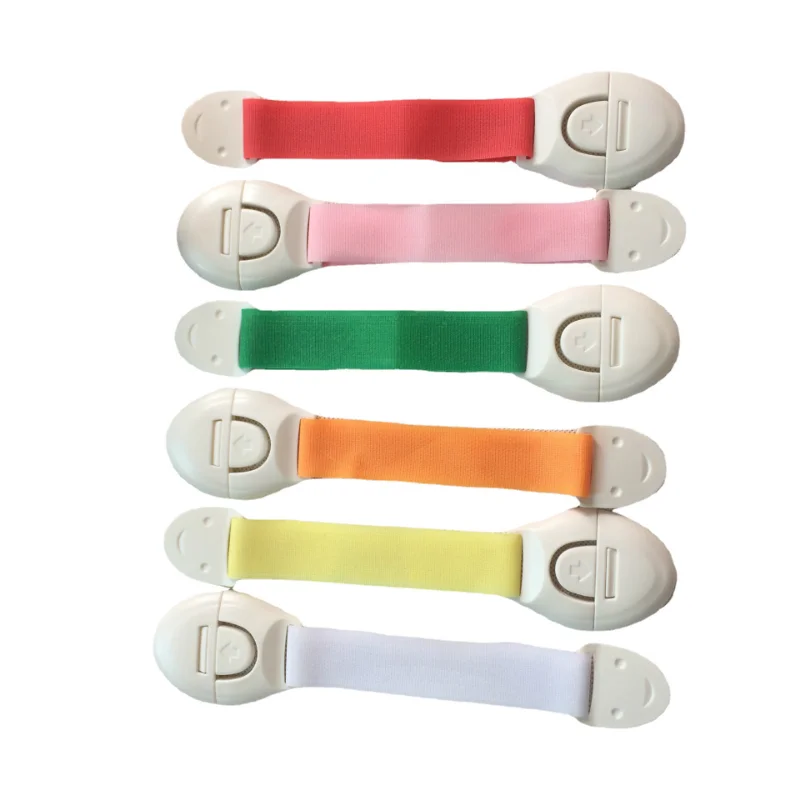 1pc Solid Color Safety Lock Nylon Webbing Tape Drawer Lock for Children Kids Refrigerator Cabinet Lock Safety Protection Locks