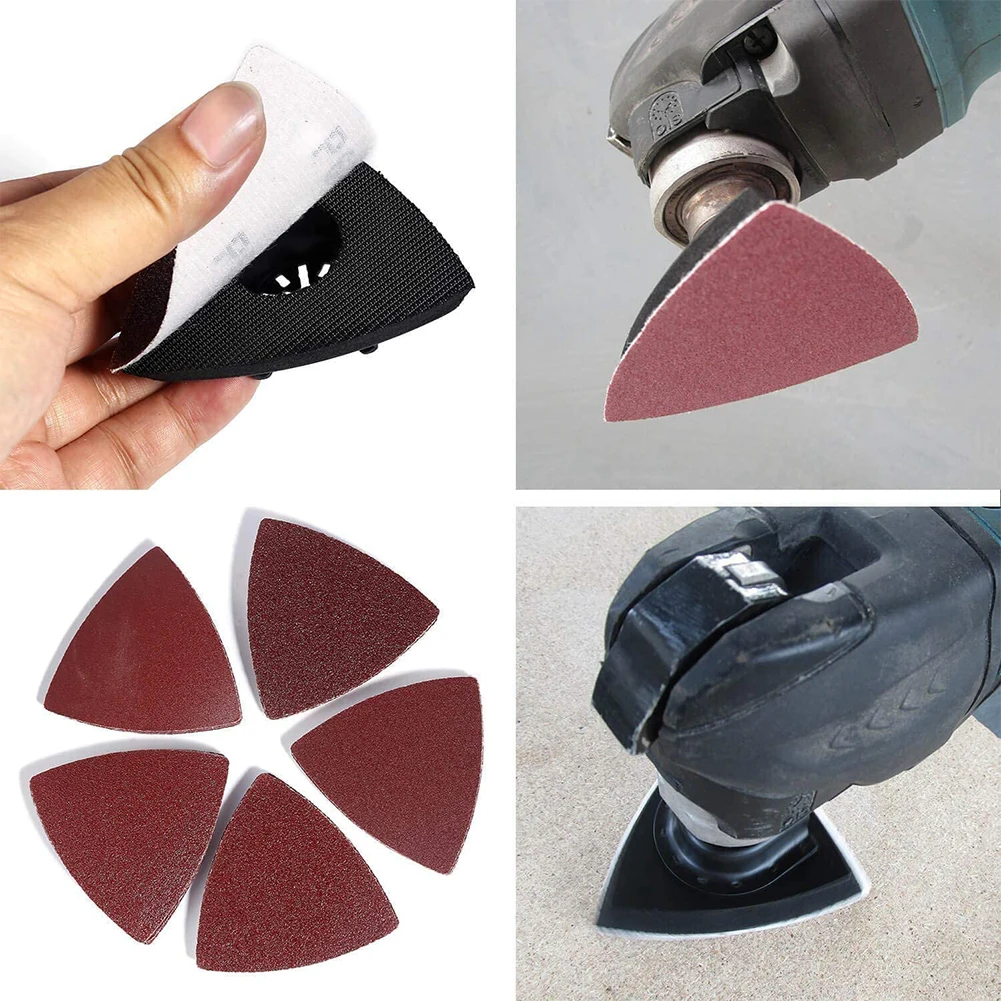 

30pcs 80mm Triangular Sandpaper Hook & Loop Triangle Sanding Sheets Fit 3-1/8 Inch Oscillating Multi Tool Sanding Pad